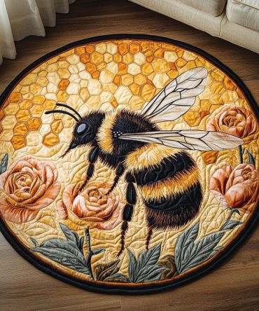 Bee Blossom Quilted Round Mat