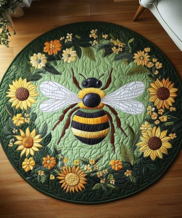 Bee Blossom Quilted Round Mat