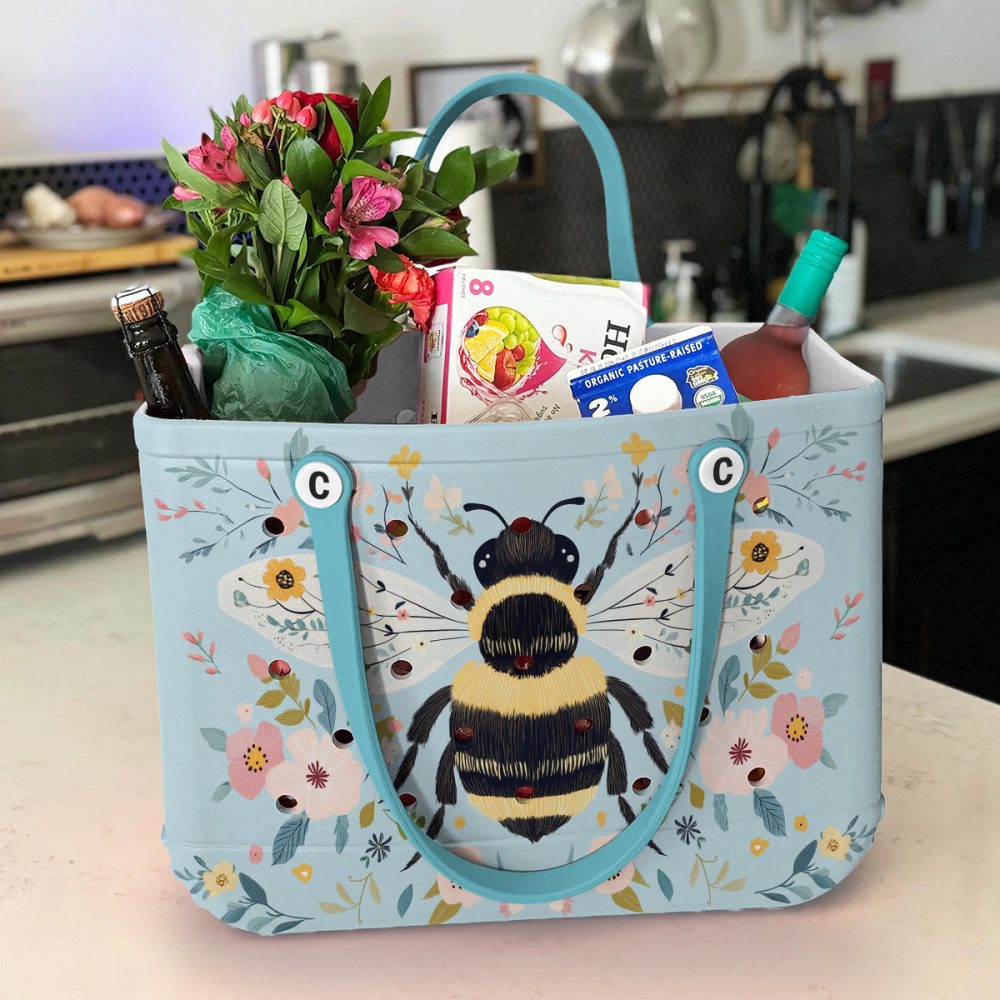 Stylish Bee Tote Bag - Eco-Friendly, Durable & Floral Design - Perfect For Shopping & Beach - Image 3