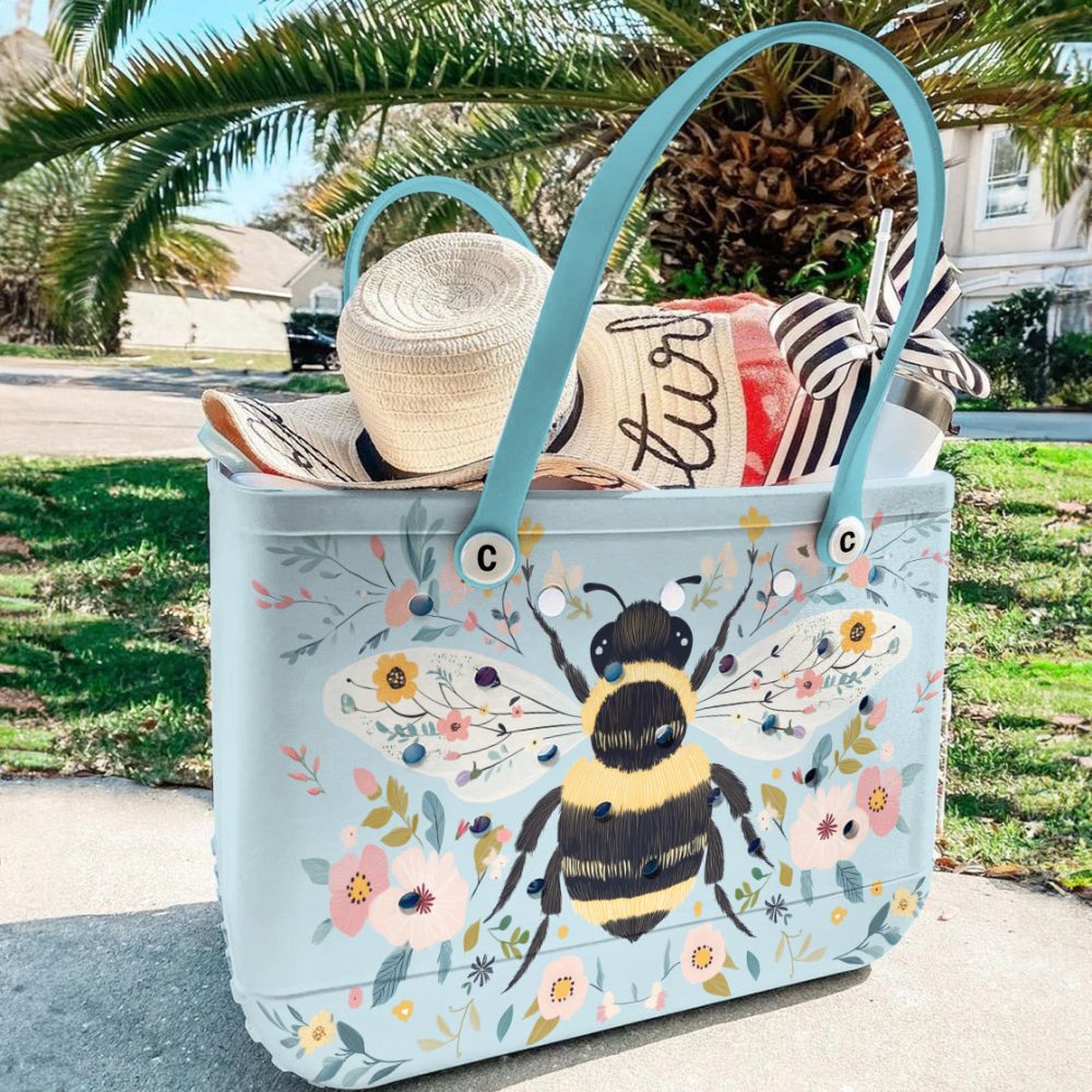 Stylish Bee Tote Bag - Eco-Friendly, Durable & Floral Design - Perfect For Shopping & Beach - Image 4