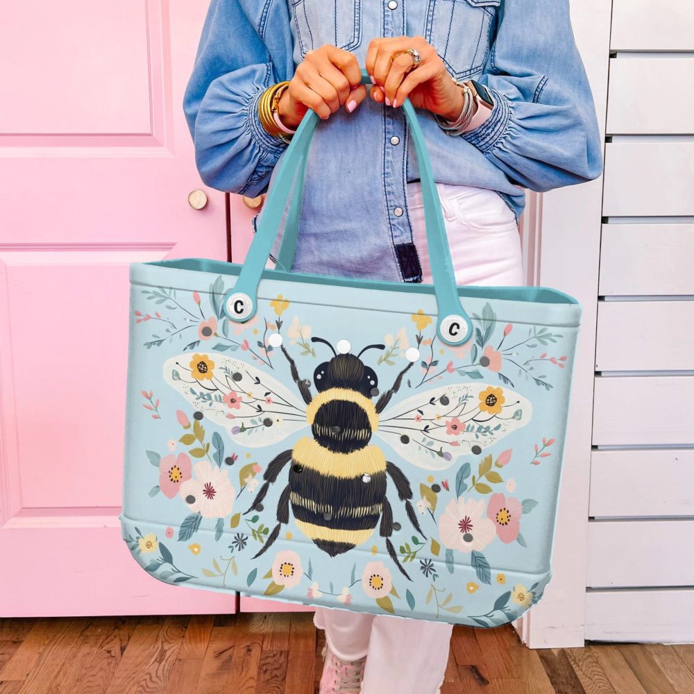 Stylish Bee Tote Bag - Eco-Friendly, Durable & Floral Design - Perfect For Shopping & Beach - Image 5