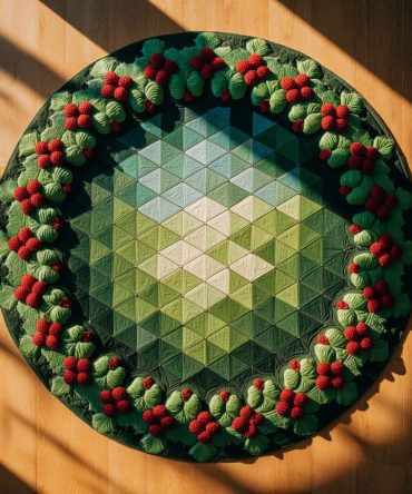 Berry Garland Quilted Round Mat