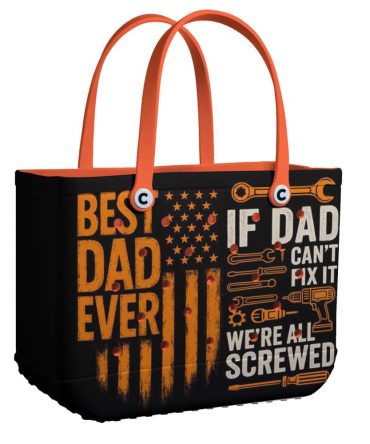 Bucket Tote Bag, Limited Edition Bogg Bag, Beach Bag Best Dad Fixer
