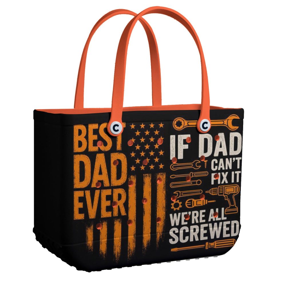 Bucket Tote Bag, Limited Edition Bogg Bag, Beach Bag Best Dad Fixer