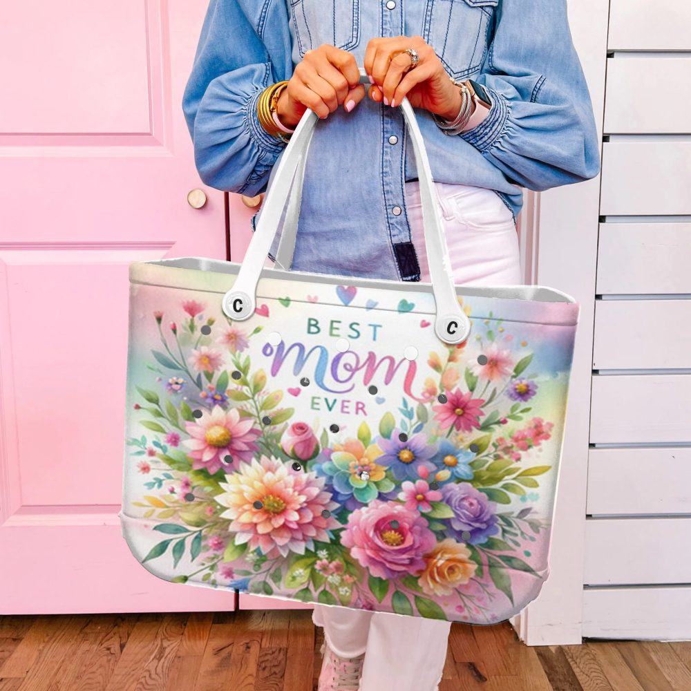Bucket Tote Bag, Limited Edition Bogg Bag, Beach Bag Best Mom Ever - Image 5