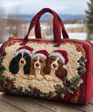 Best Friend Spaniel Quilted Duffle Bag
