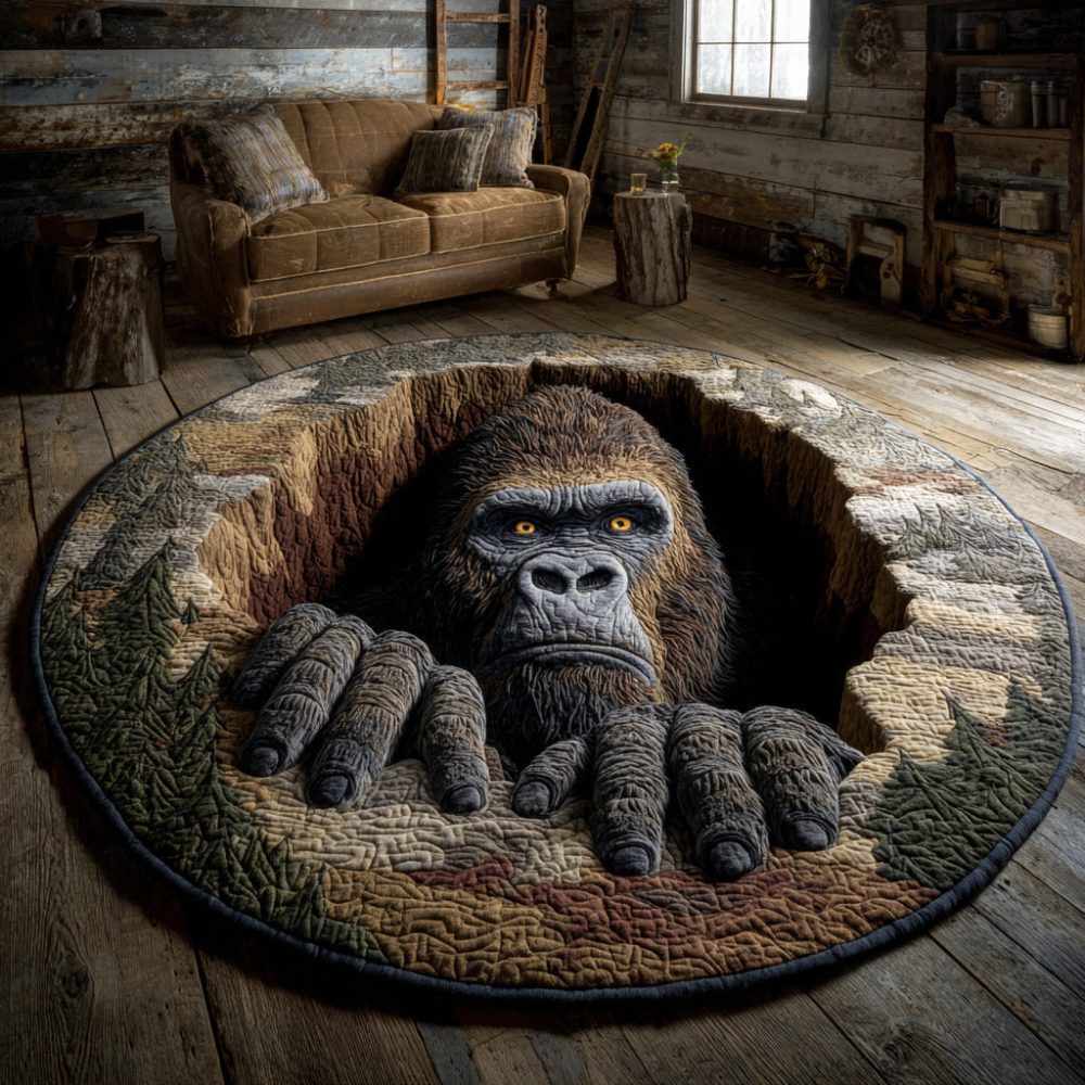 Bigfoot Timber Trap Quilted Round Mat