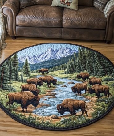 Bison Dream Quilted Round Mat