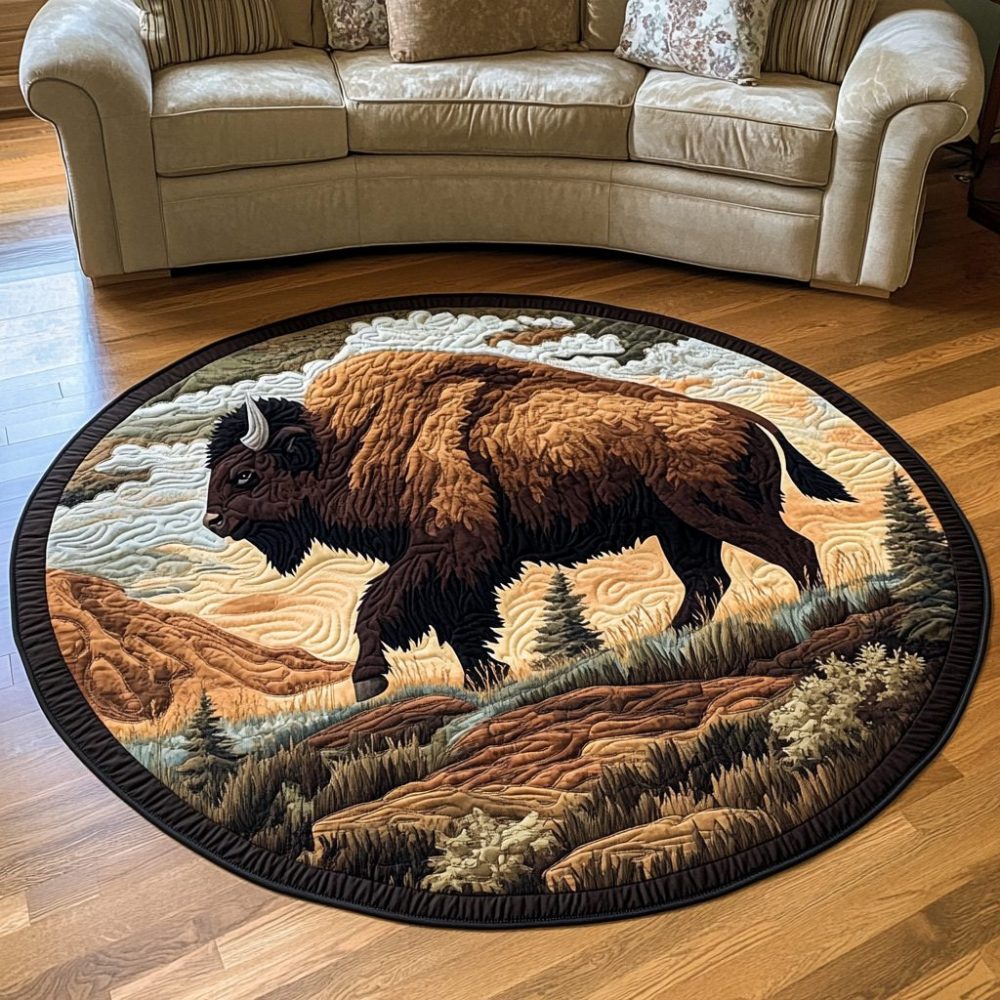 Bison Haven Quilted Round Mat
