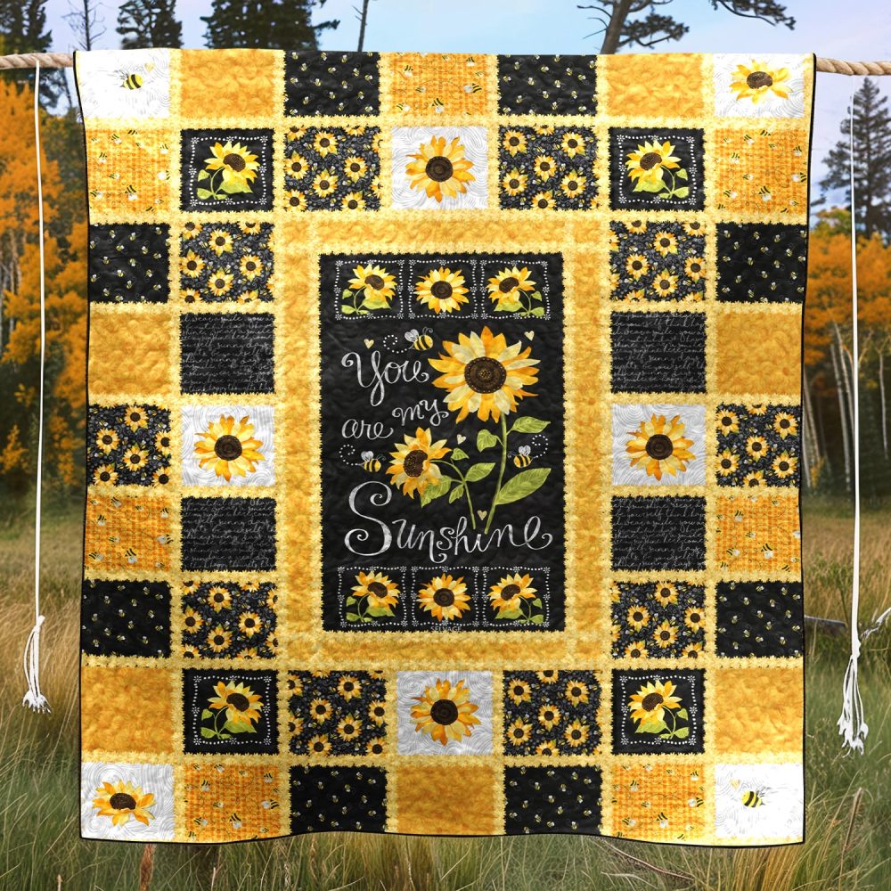 You Are My Sunshine Quilted Blanket - Image 3