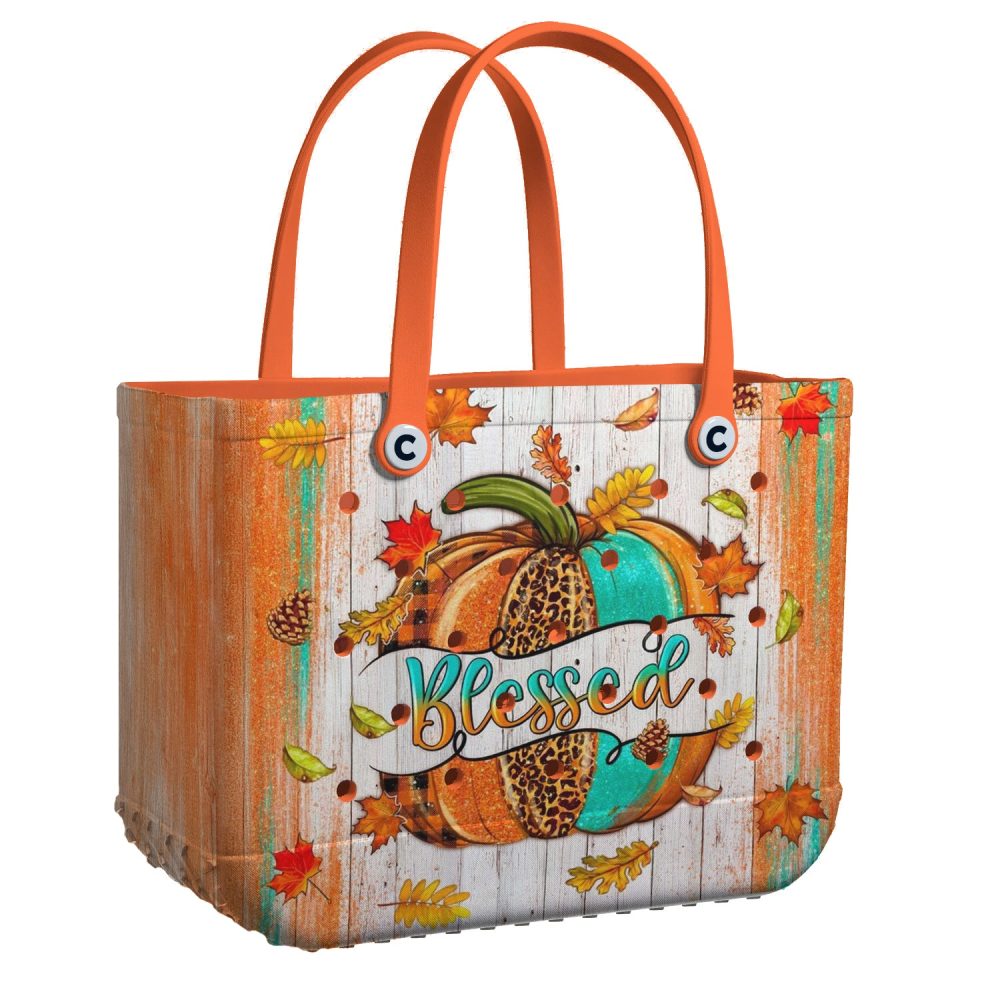 Fall-Themed 'Blessed' Tote Bag - Perfect For Autumn Outings & Shopping
