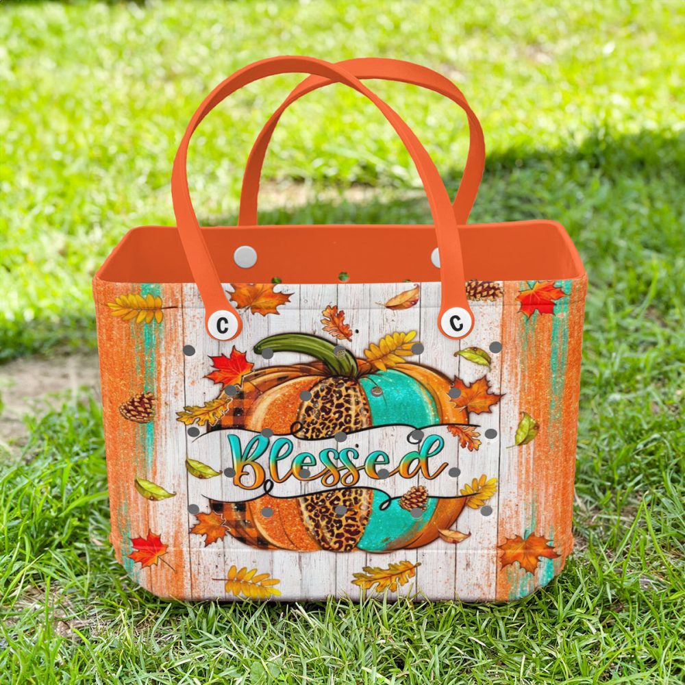 Fall-Themed 'Blessed' Tote Bag - Perfect For Autumn Outings & Shopping - Image 2