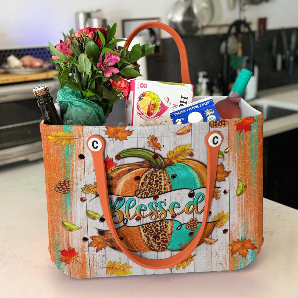 Fall-Themed 'Blessed' Tote Bag - Perfect For Autumn Outings & Shopping - Image 4