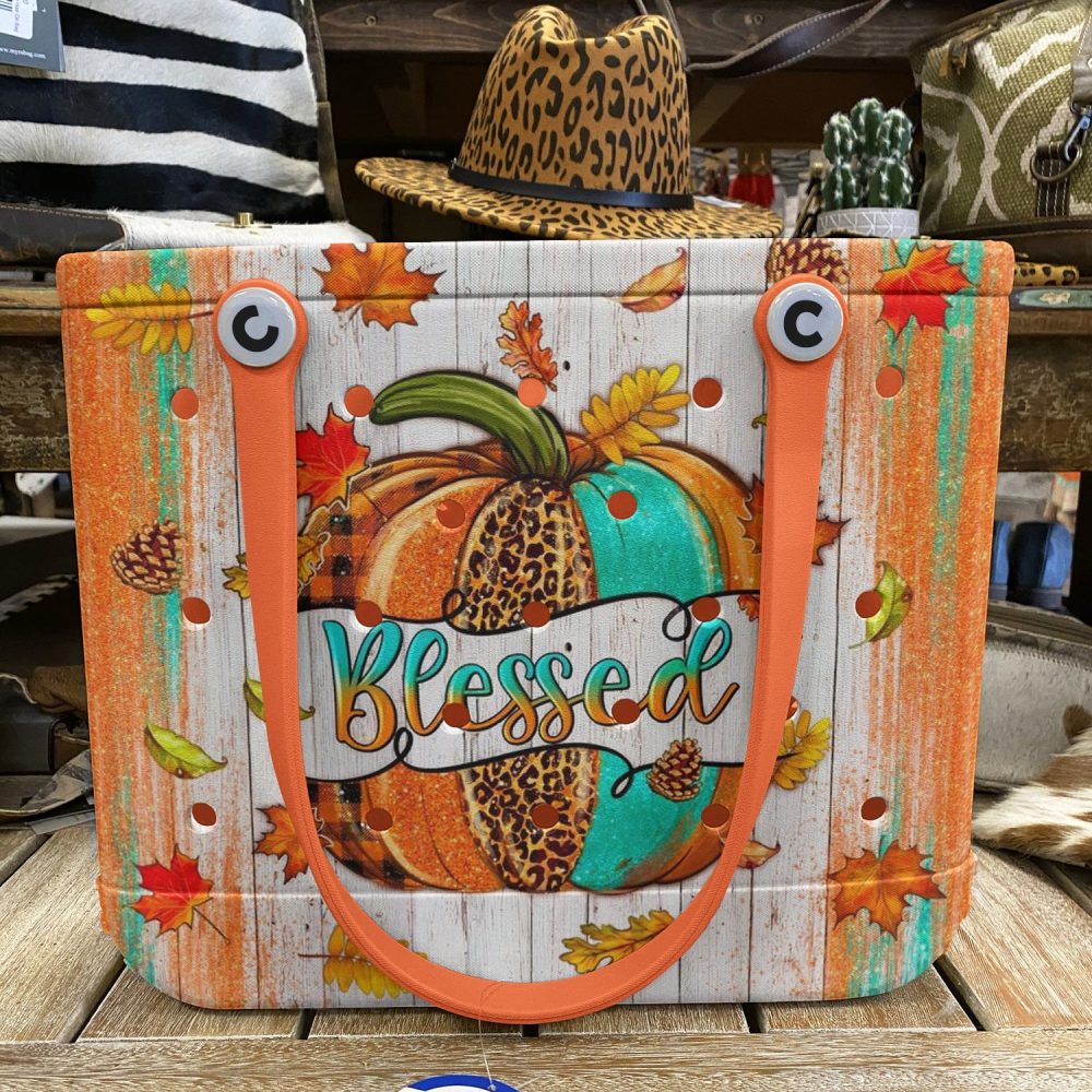 Fall-Themed 'Blessed' Tote Bag - Perfect For Autumn Outings & Shopping - Image 6
