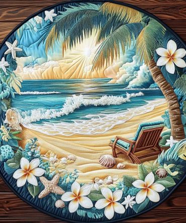 Blissful Bay Quilted Round Mat