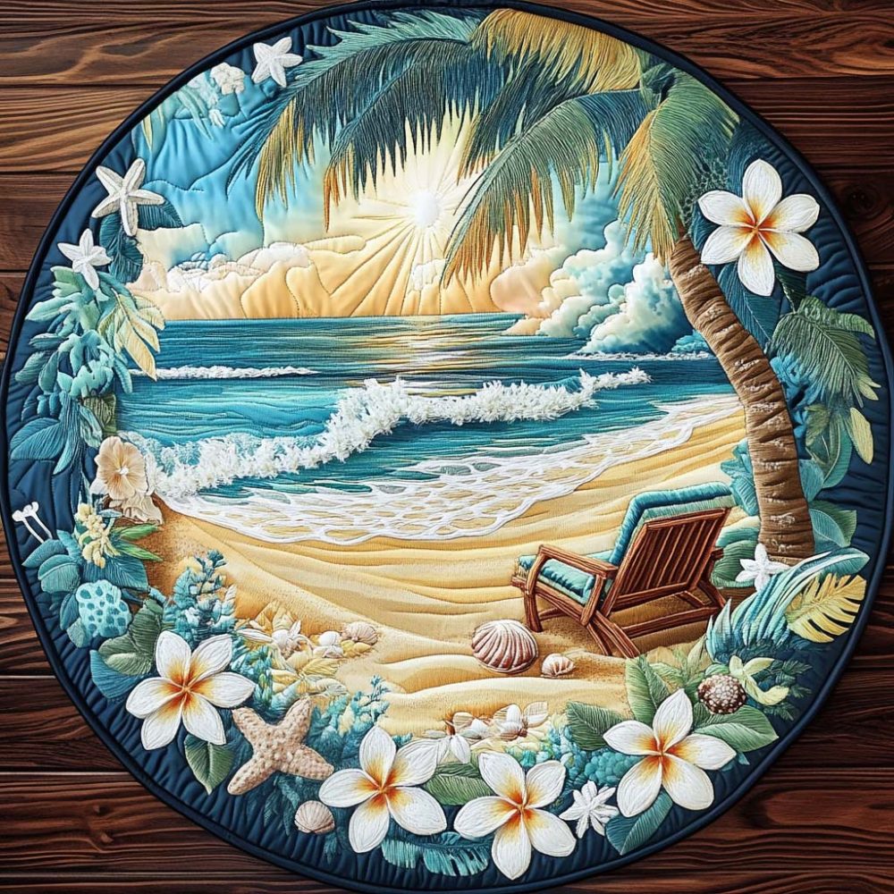Blissful Bay Quilted Round Mat