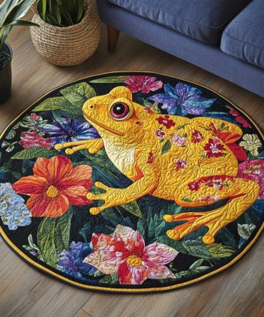 Bloom Frog Quilted Round Mat