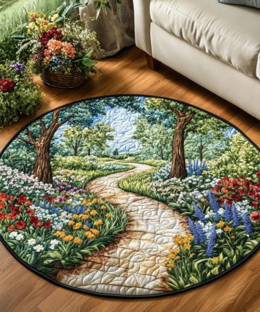 Bloom Path Quilted Round Mat