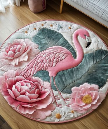 Blooming Elegance Quilted Round Mat