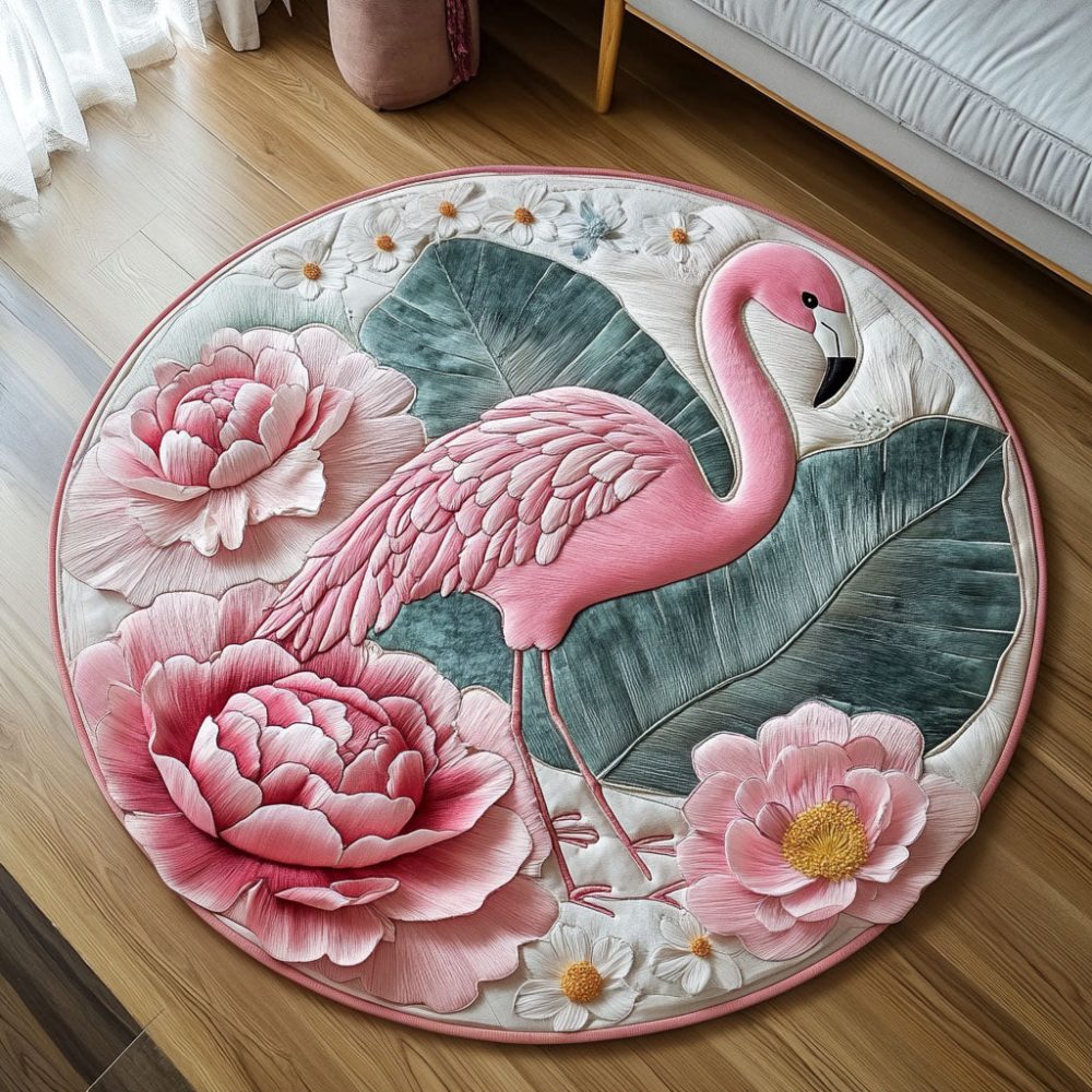 Blooming Elegance Quilted Round Mat