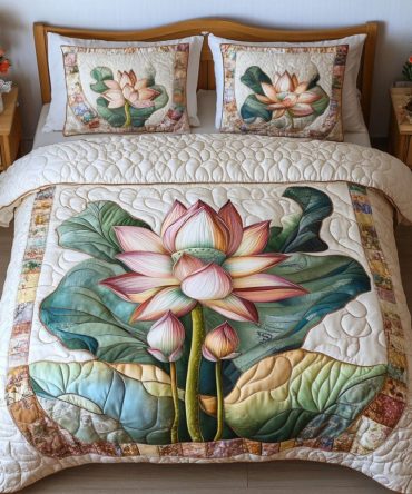 Blooming Grace 3-Piece Quilted Bedding Set
