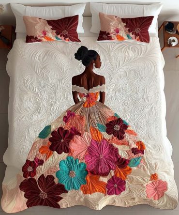 Blooming Grace 3-Piece Quilted Bedding Set