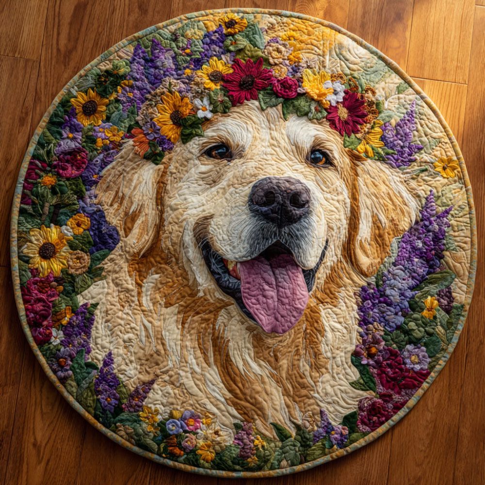 Blooming Joy Quilted Round Mat