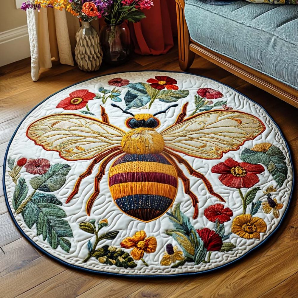 Blooming Solitude Quilted Round Mat