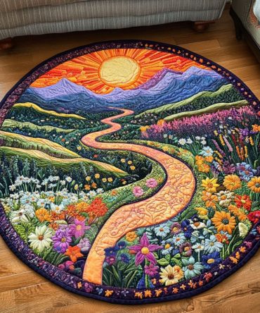 Blooming Vista Quilted Round Mat