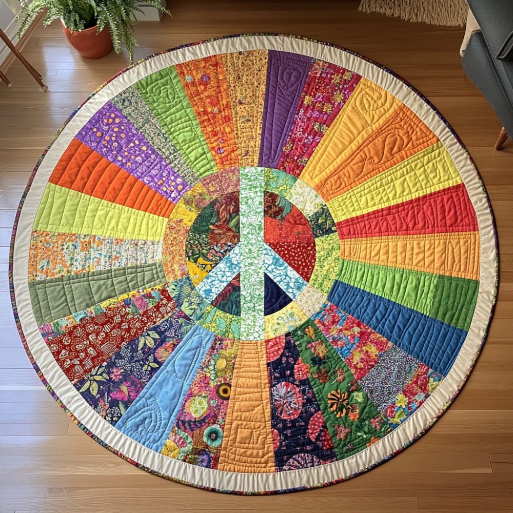 Blossom Blaze Quilted Round Mat