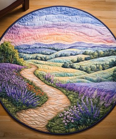 Blossom Curve Quilted Round Mat