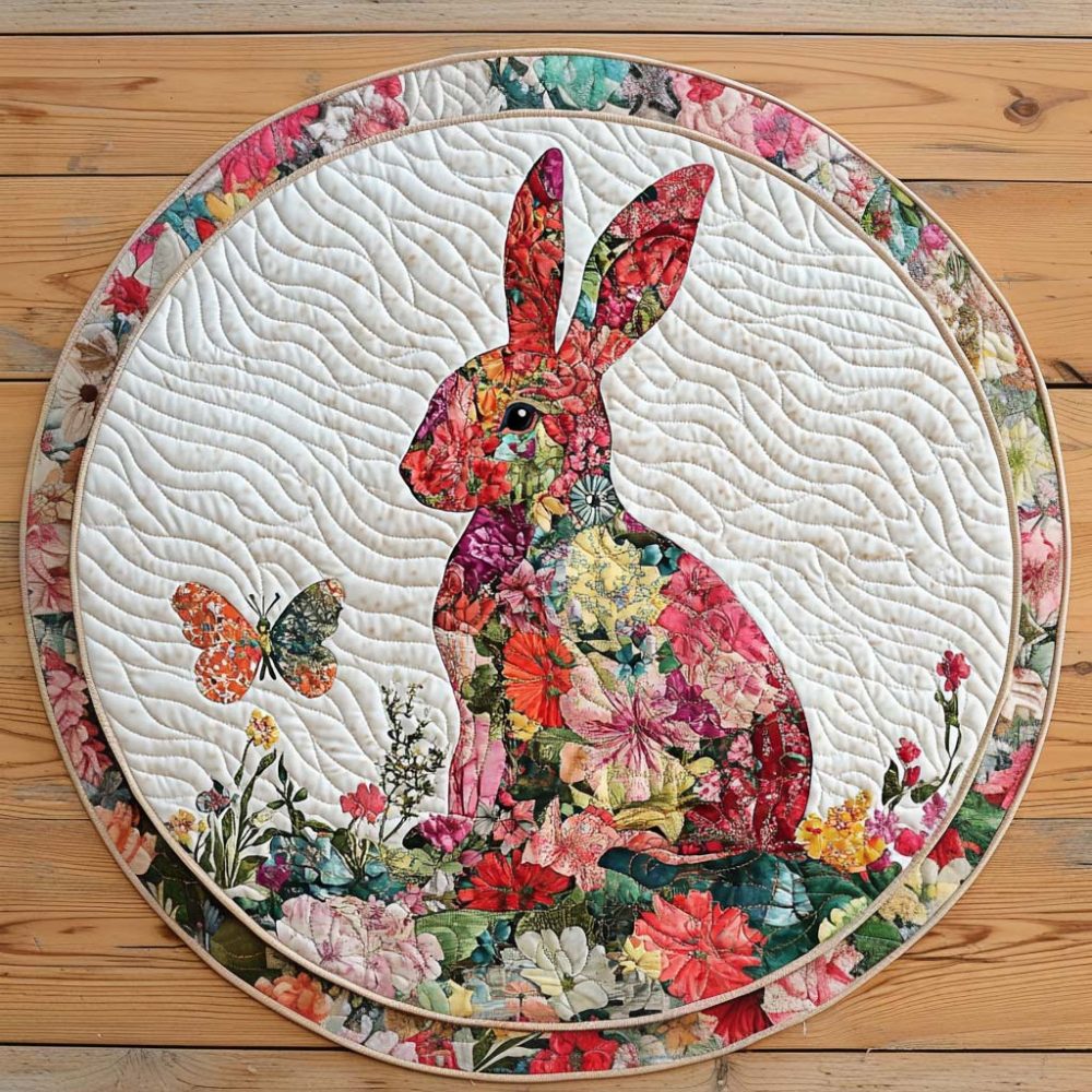 Blossom Hop Quilted Round Mat