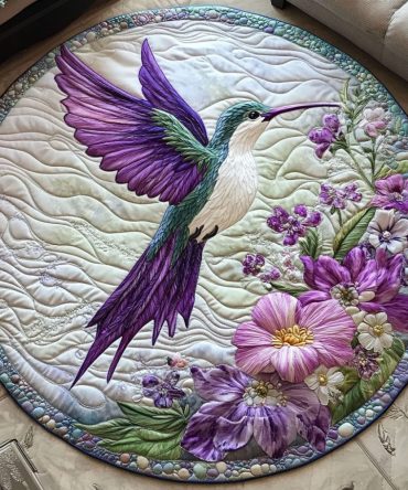 Blossom Hover Quilted Round Mat