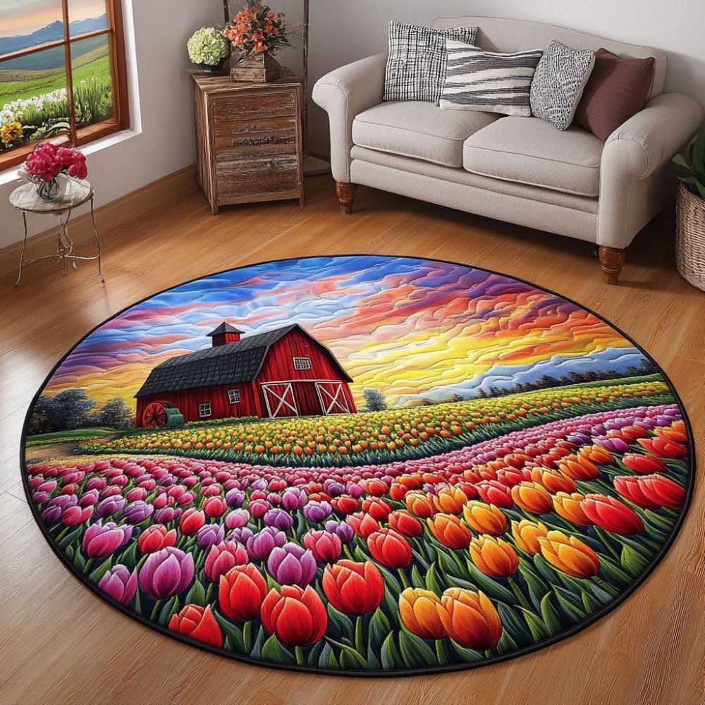 Blossom Trails Quilted Round Mat