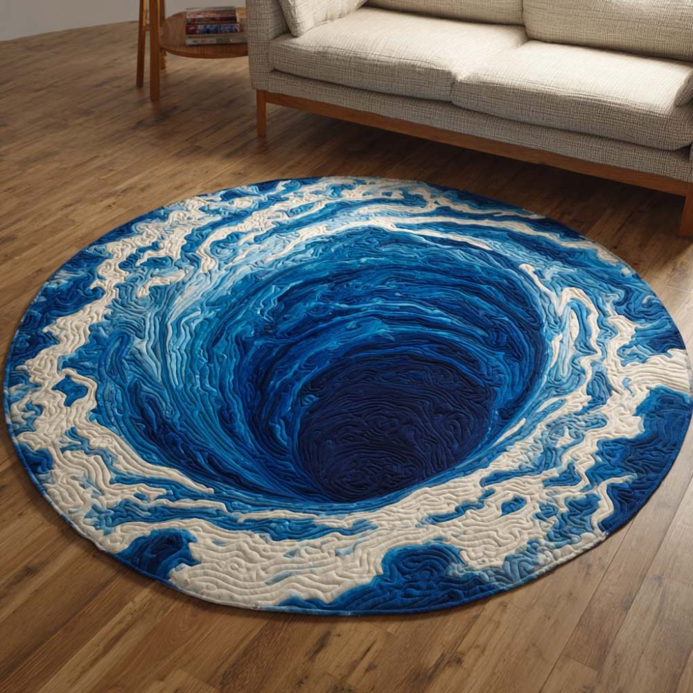 Blue Abyss Quilted Round Mat