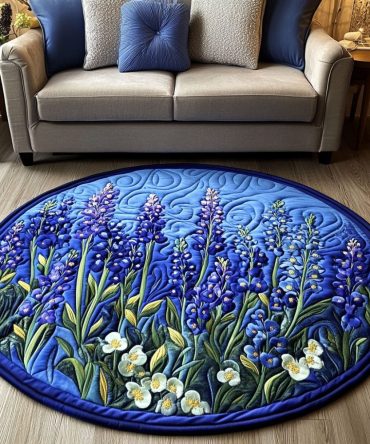 Blue Harmony Quilted Round Mat