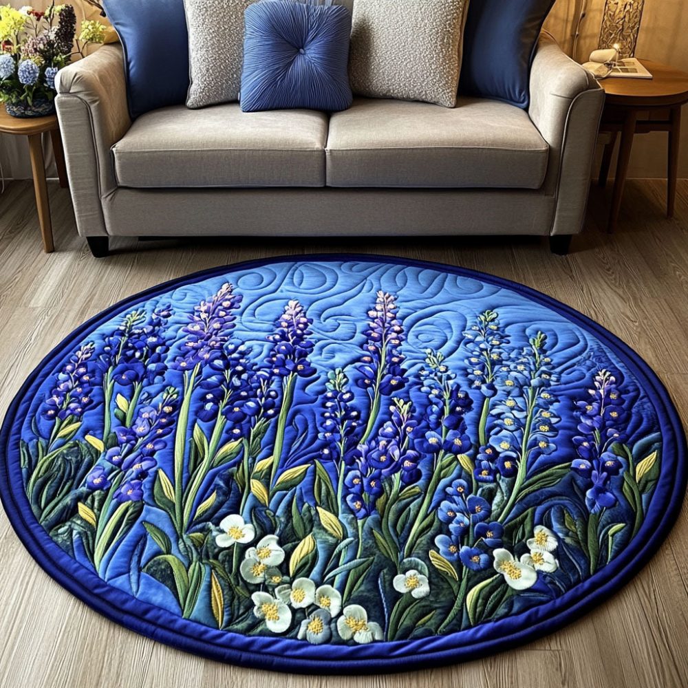 Blue Harmony Quilted Round Mat