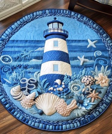 Blue Horizon Light Quilted Round Mat