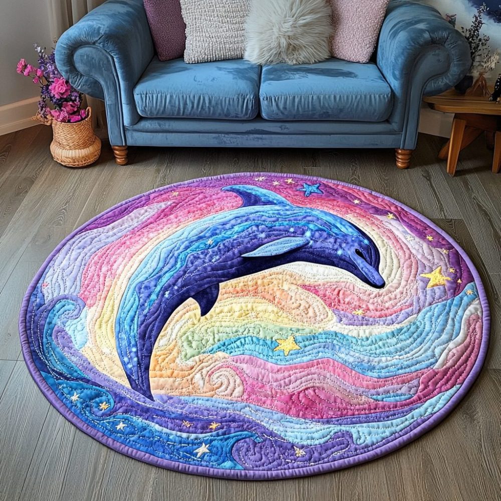 Blue Horizon Quilted Round Mat