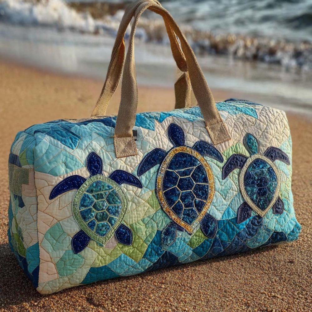 Blue Journey Quilted Duffle Bag