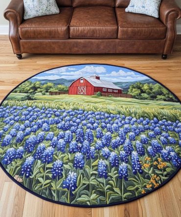 Blue Oasis Quilted Round Mat