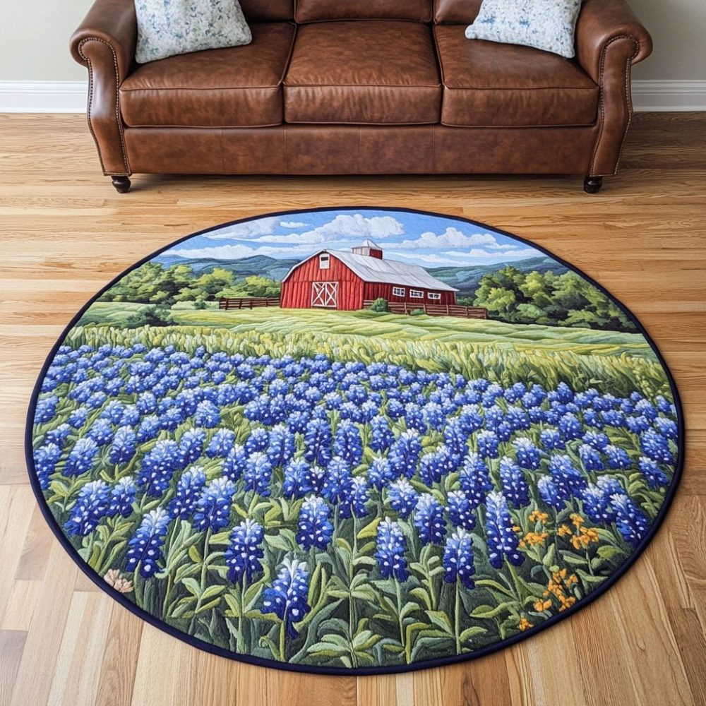 Blue Oasis Quilted Round Mat