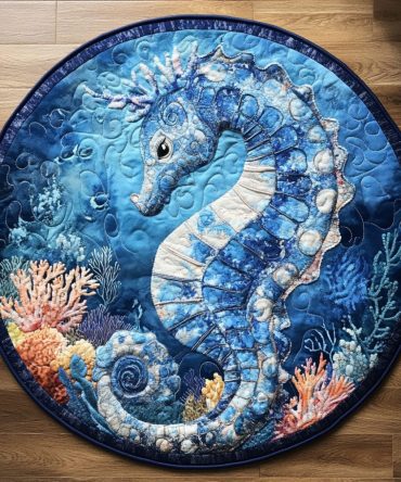 Blue Ocean Guardian Quilted Round Mat