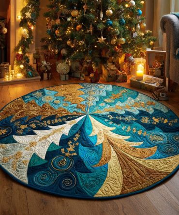 Blue Pines Quilted Round Mat