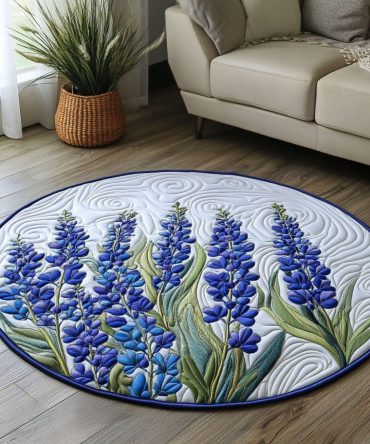 Bluebonnet Bliss Quilted Round Mat
