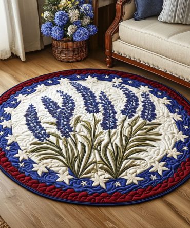Bluebonnet Elegance Quilted Round Mat