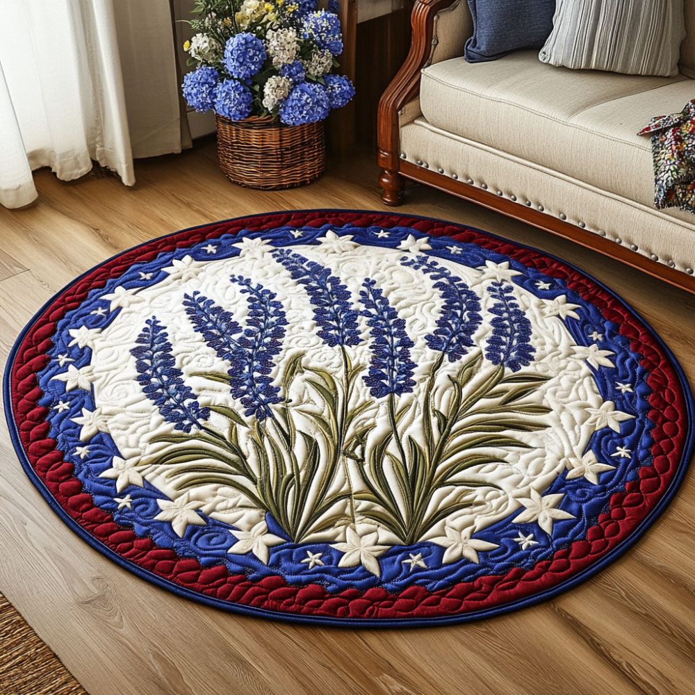 Bluebonnet Elegance Quilted Round Mat
