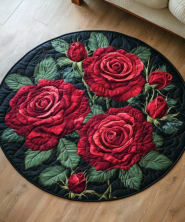 Blush Garden Quilted Round Mat