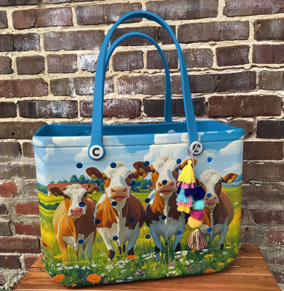 Chic Farmhouse Cow Print Tote Bag - Durable, Stylish & Spacious For Everyday Use - Image 6