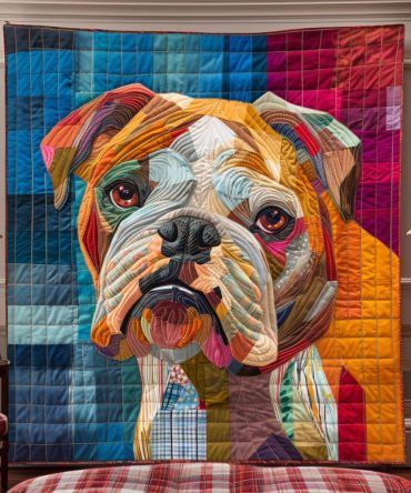Bold Bulldog Beauty Quilted Blanket